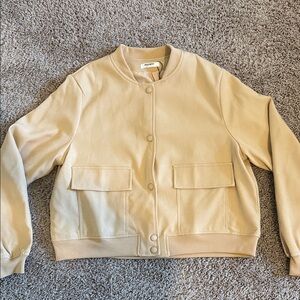 Beige Bomber Jacket
